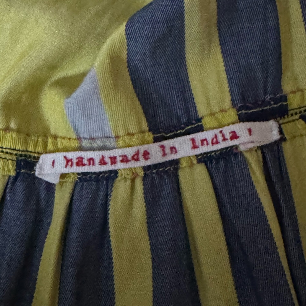 Pero Yellow Blue Striped‎ Maxi Dress Size 36/M - Picture 5 of 7